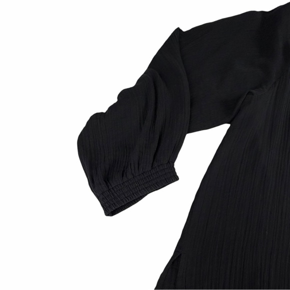 A Piece Apart Women’s Black 100% Organic Cotton Long Sleeve Gauze Top In Size M - Picture 3 of 9